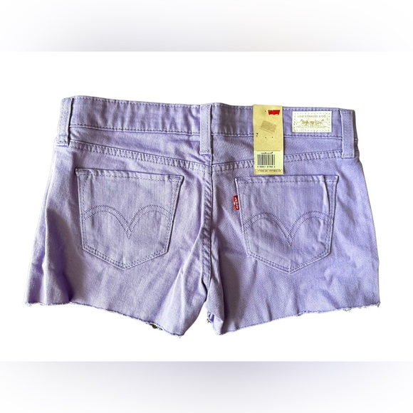 Levi’s coloured purple denim cut off shorts in Size 7 - Picture 2 of 3